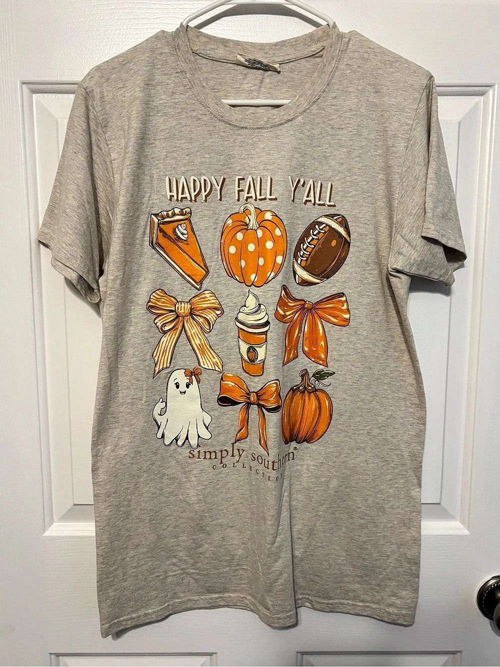 Simply Southern Happy Fall Y'all Graphic T-Shirt Tee in Tan